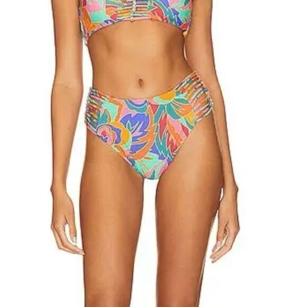 NWT Stone Fox Swim Simone Bikini Bottom XS Stained Glass Swim‎ Vacation